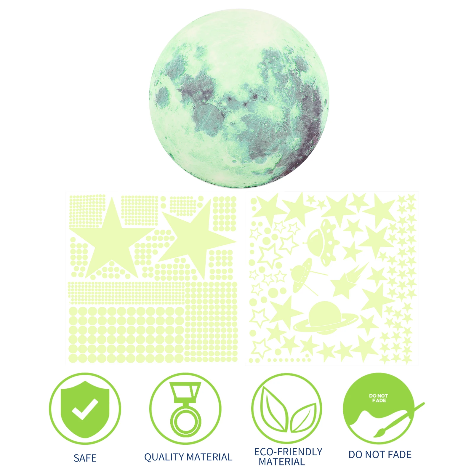 

1 Set Pvc Glow In The Dark Wall Stickers Luminous Stars Moon Night Light Decor For Bedroom Kids Room Nursery Wall Mural Decals