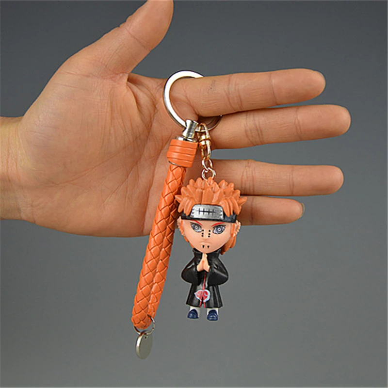 Anime NARUTO Akatsuki Uchiha Itachi Orochimaru Sasori Deidara Nagato Pain Kakuzu Cosplay Props PVC Alloy Key Chain Keychain