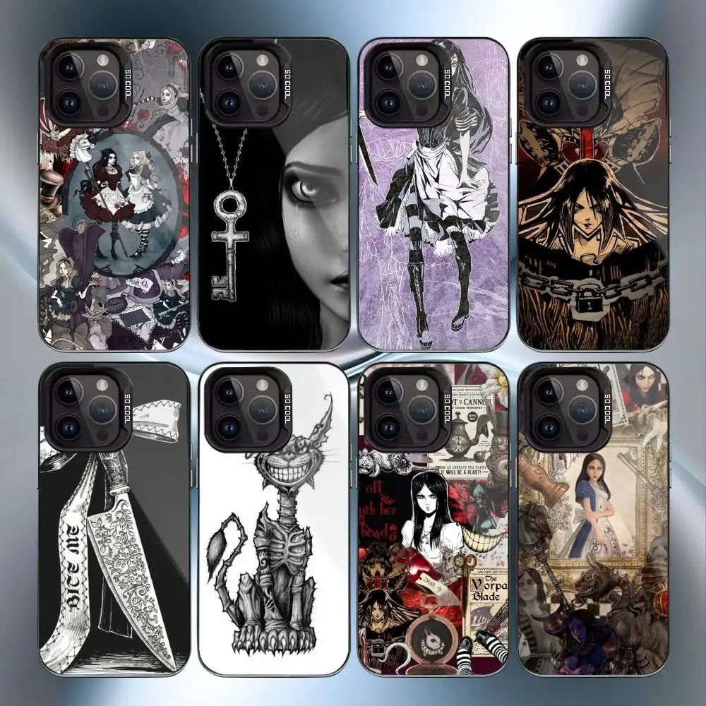 

A-Alice Madness Returns Phone Case For iPhone17,16,15,14,13,12,11 Plus,Pro Max Black Candy Matte Shockproof Cover