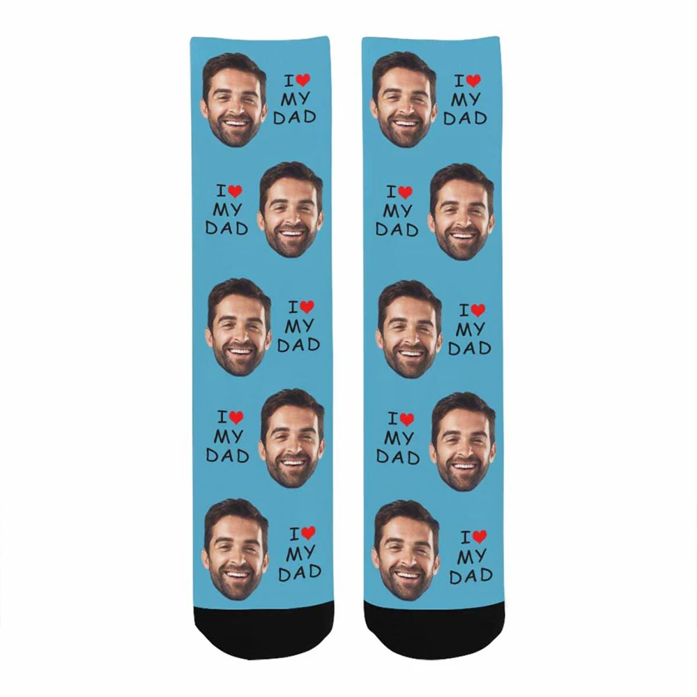 Customized fashion face socks fun tube socks casual fashion long socks the best surprise gift for Father's Day and birthday view 3