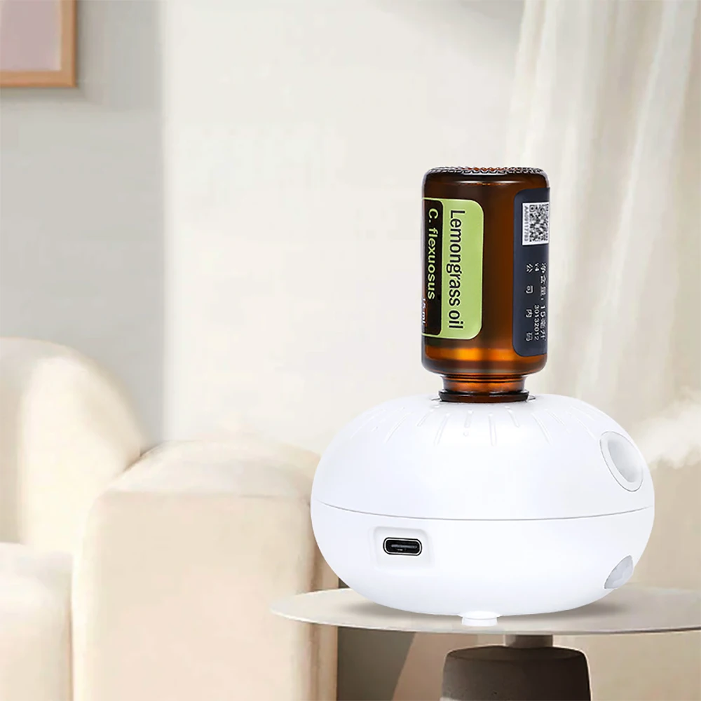 Mini Aromatherapy Diffuser Car Aroma Diffuser Portable Rechargeable Waterless Aromatherapy Diffuser (Essential Oil Not Included)