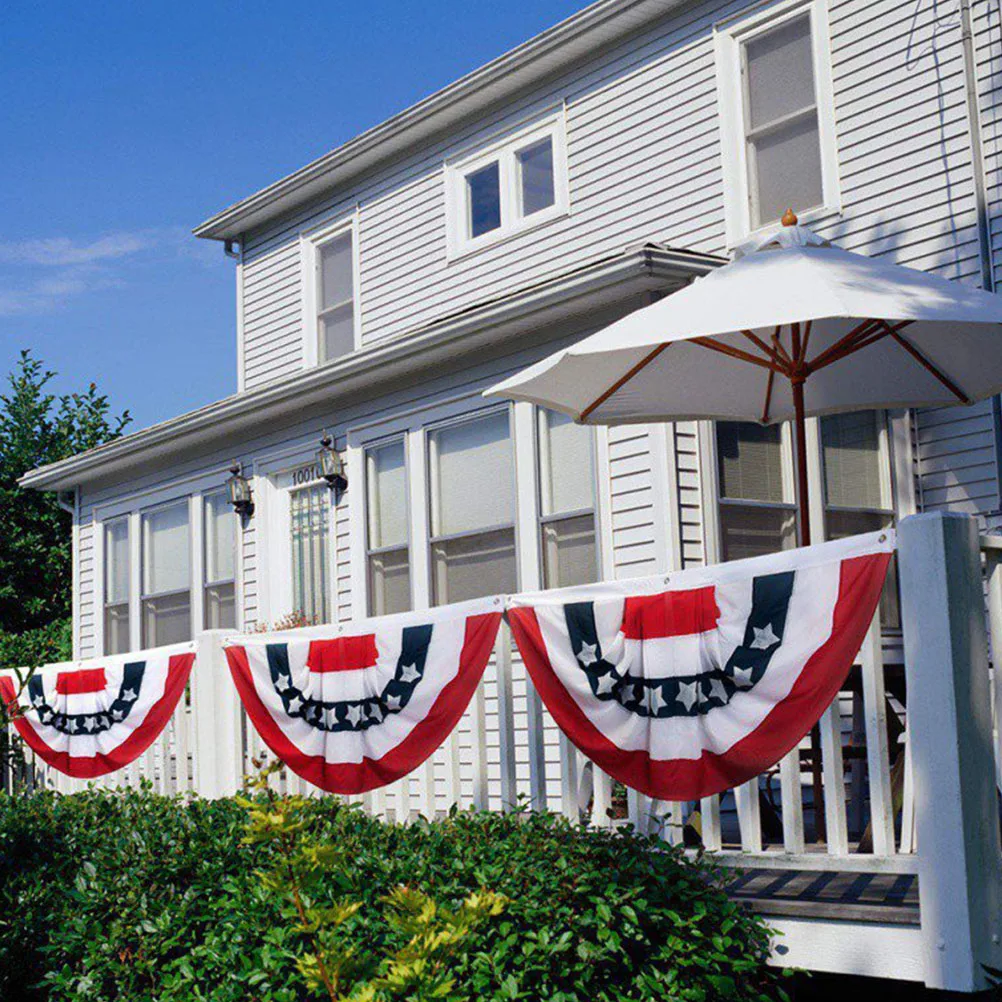 

5pcs USA Usa Flag Banner Decor 45x90cm Pleated Flags Bunting Banner Patriotic Decoration Independence Day Party