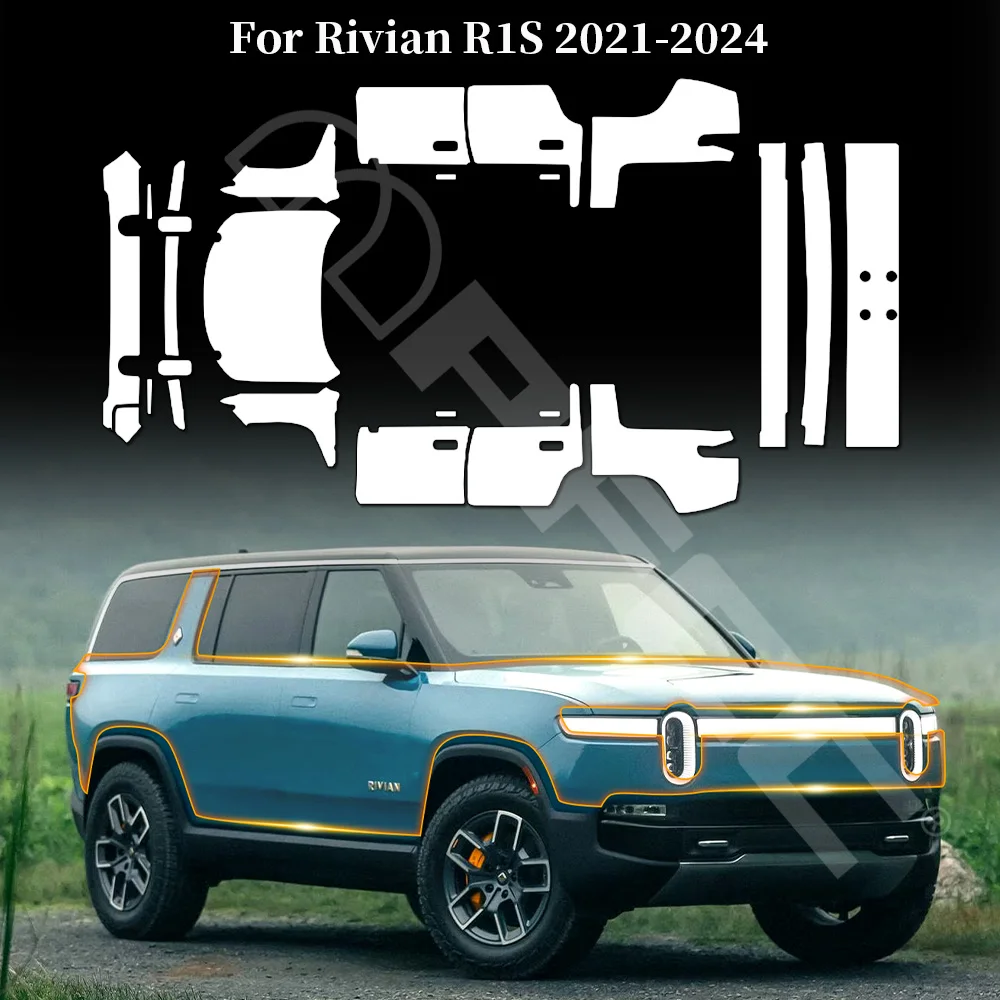 

Для Rivian R1S 2021-2024 ТПУ защитная пленка от царапин, предварительно вырезанная PPF кузов автомобиля, прозрачный бюстгальтер, устойчивый, невидимый, ремонтный