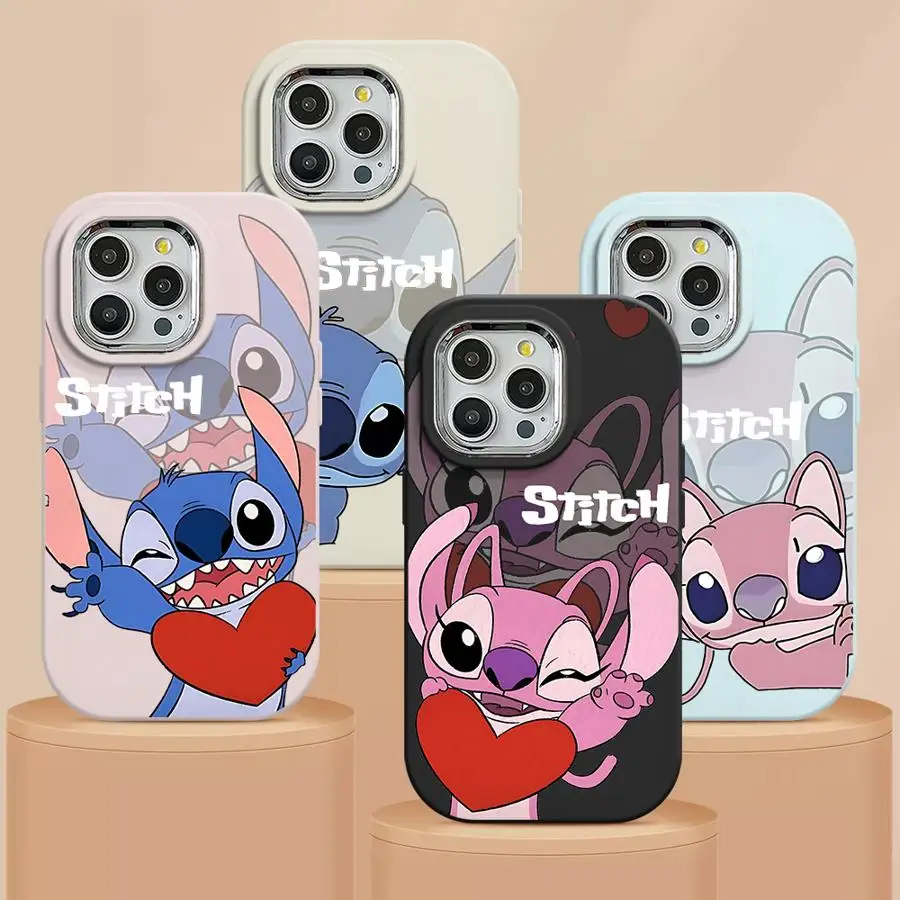 Disney Stitch Angle Lover Case for Samsung Galaxy A20 A51 A30 A50 A71 A03 A05s A04 A02 A03s A31 A10s 4G Bumper Capa Cover