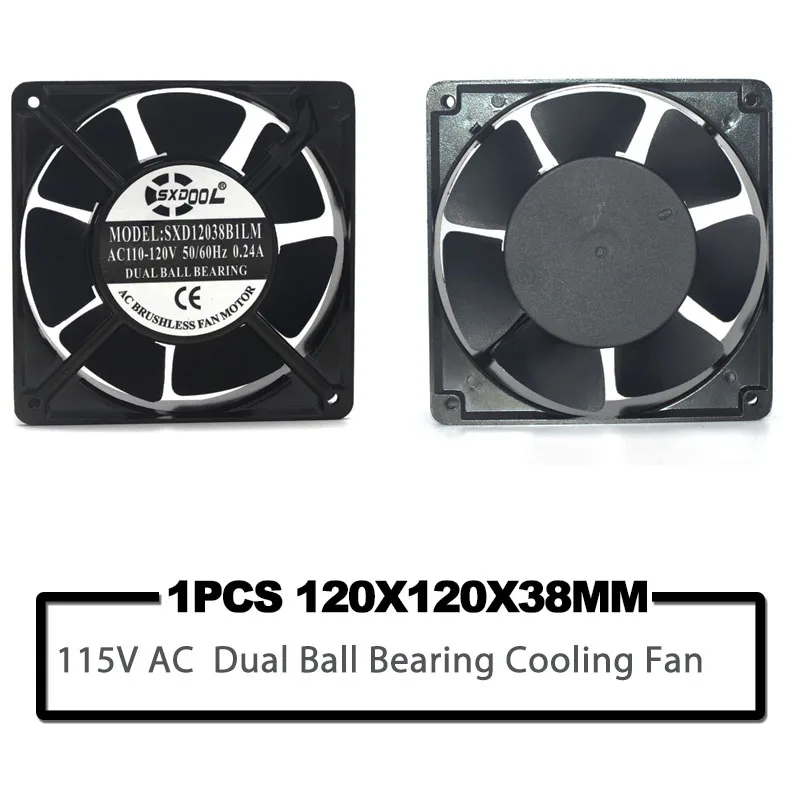 fan 115VAC 120V 110V AXIAL 1238 120mm x 38mm High Speed DIY Ventilation Exhaust Projects chassis case cabinets cooling fan