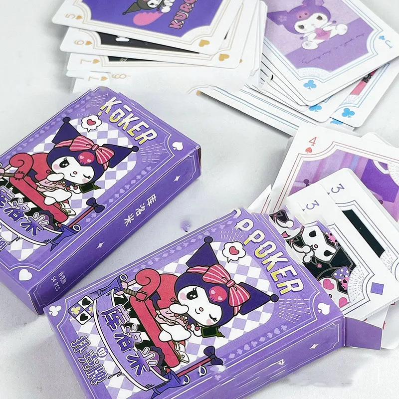 Miniso Sanrio Hello Kittys Kuromi Pochacco Poker Cartoon Cute Mini Playing Cards Student Dormitory Entertainment Toys Girl Gifts