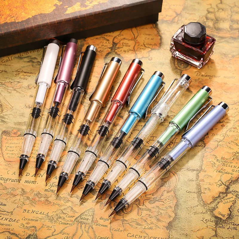 9 Color Piston Brushes Calligraphy Brushes Self-priming Watercolor Brushes Paint Pen for Painting Art School Supplies Stationery