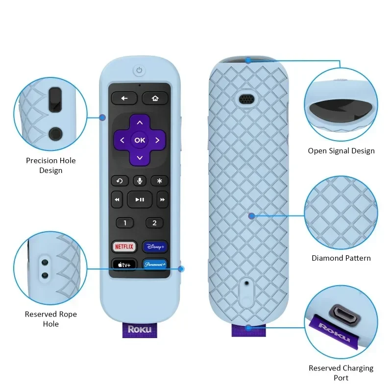 2022 Dustproof Cover for Roku Ultra Remote Control Smart TV Stick Silicone Case Replacement Shockproof Protective Cover