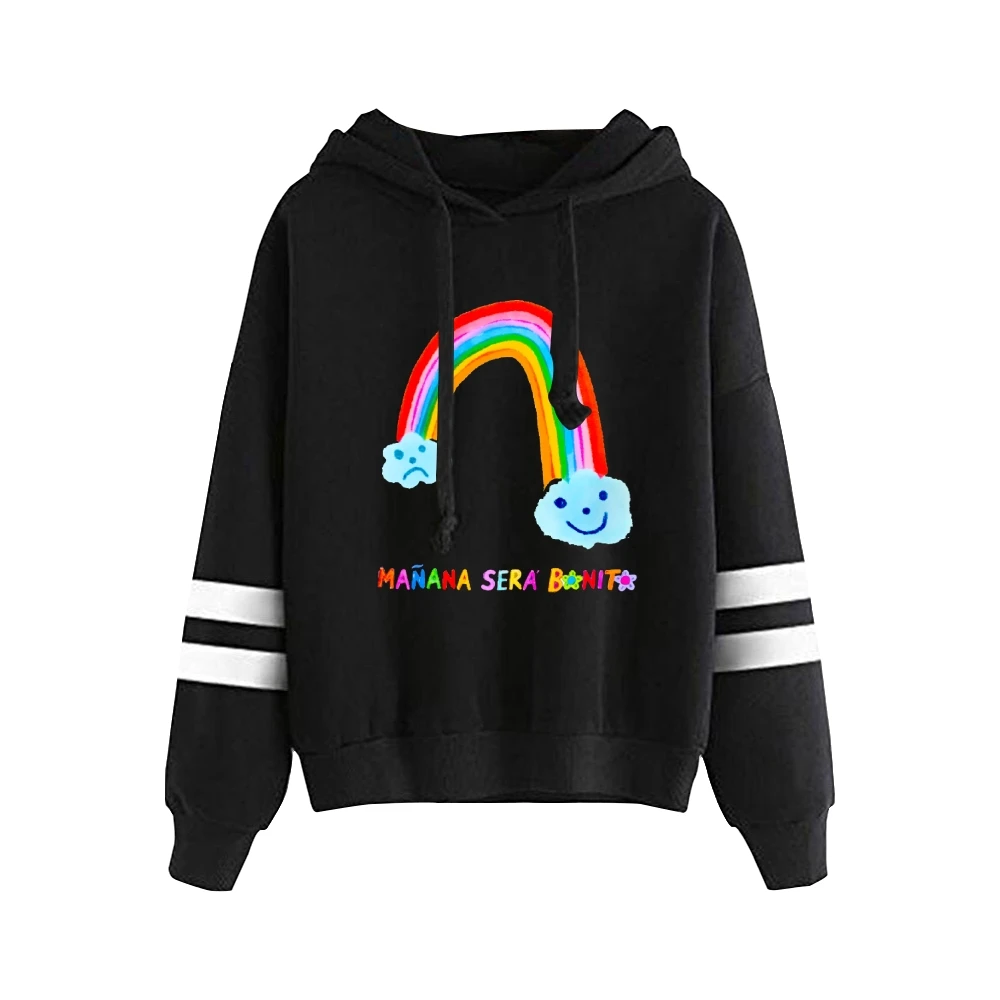 Karol G Manana Sera Bonito Sweat à capuche arc-en-ciel unisexe, sans poche, barres parallèles, manches, PVD, nouveau logo, vêtements pour hommes et femmes