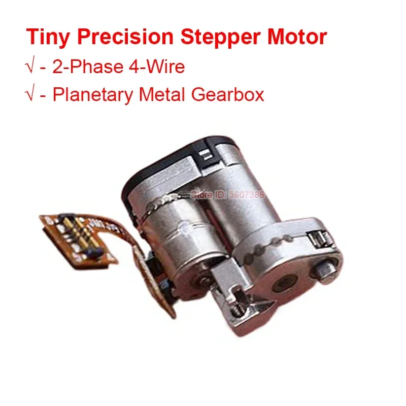 Motor paso a paso de microprecisión, engranaje de caja de cambios de Metal planetario, 2 fases, 4 cables, eje plano de 1,6mm, 1 unidad