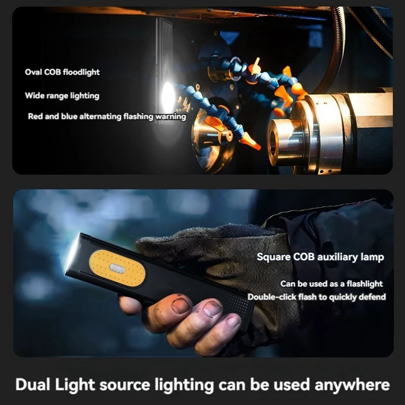 LED Flashlight USB-C Rechargeable 470Lm Portable Mini Torch Light Pocket Lantern Flood Work Light Magnetic Back Clip