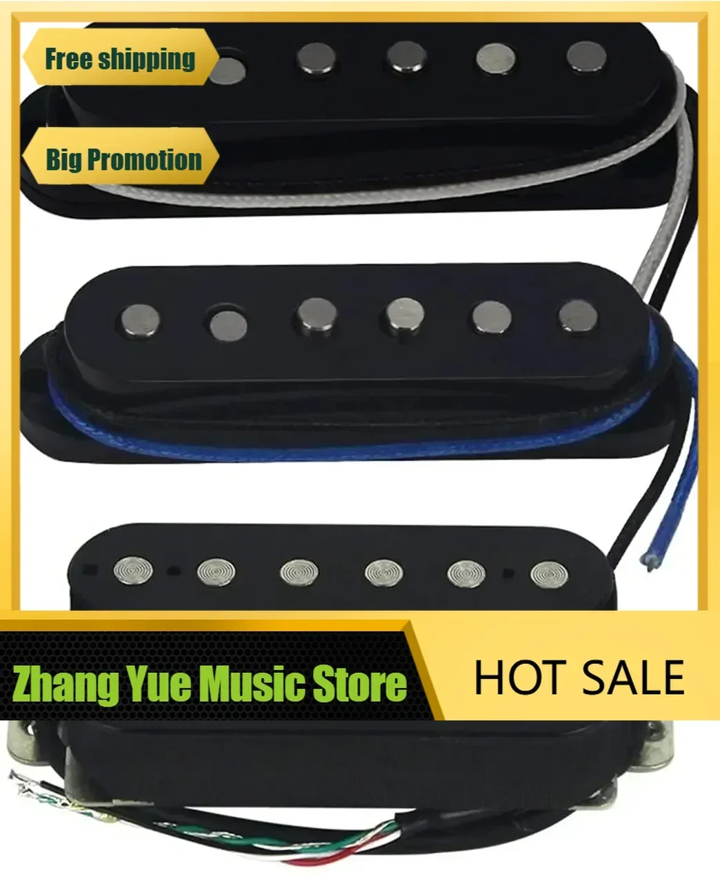 

Q-X Music Store - Guitar Pickups Vintage Alnico 5 Electric Guitar Neck/Middle/Bridge Pickups Single Coil/Humbucker Pickup Set