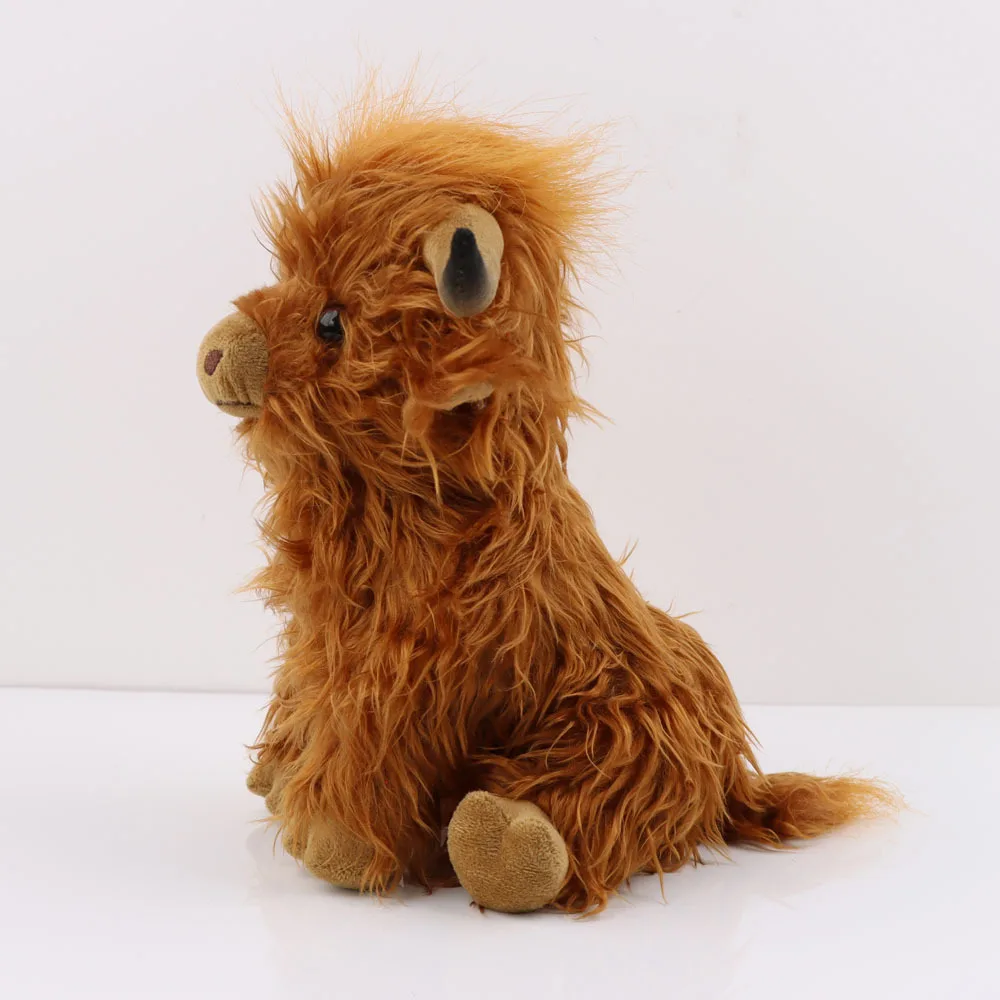 Highland Cow Plüschtier – bezauberndes realistisches Stofftier mit langen, flauschigen Haaren, weiches, kuscheliges Geschenk für Kinder, Kinder und Sammler – Detail 6