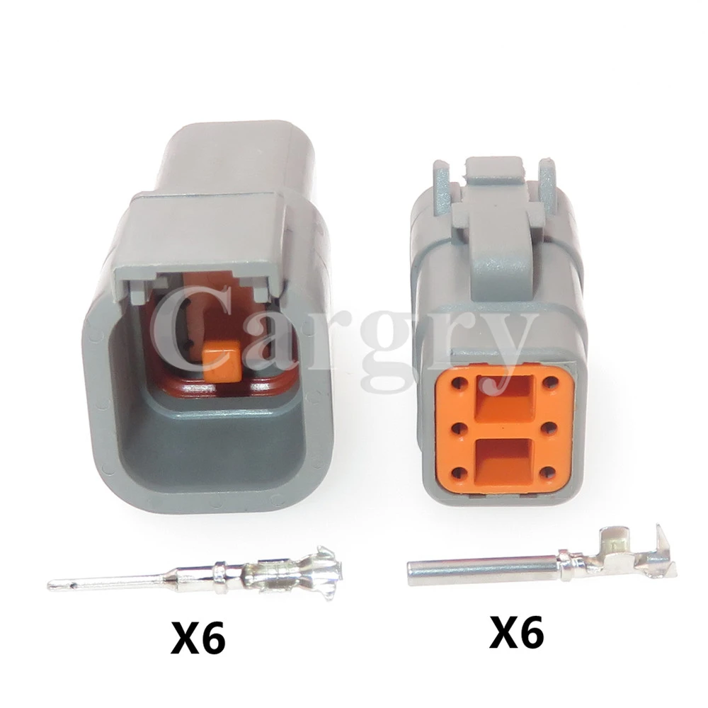 1 Set 6P ATM04-6P ATM06-6S AC Assembly Car Large Power Sealed Connector Excvavtor Wiring Socket DTM06-6S DTM04-6P