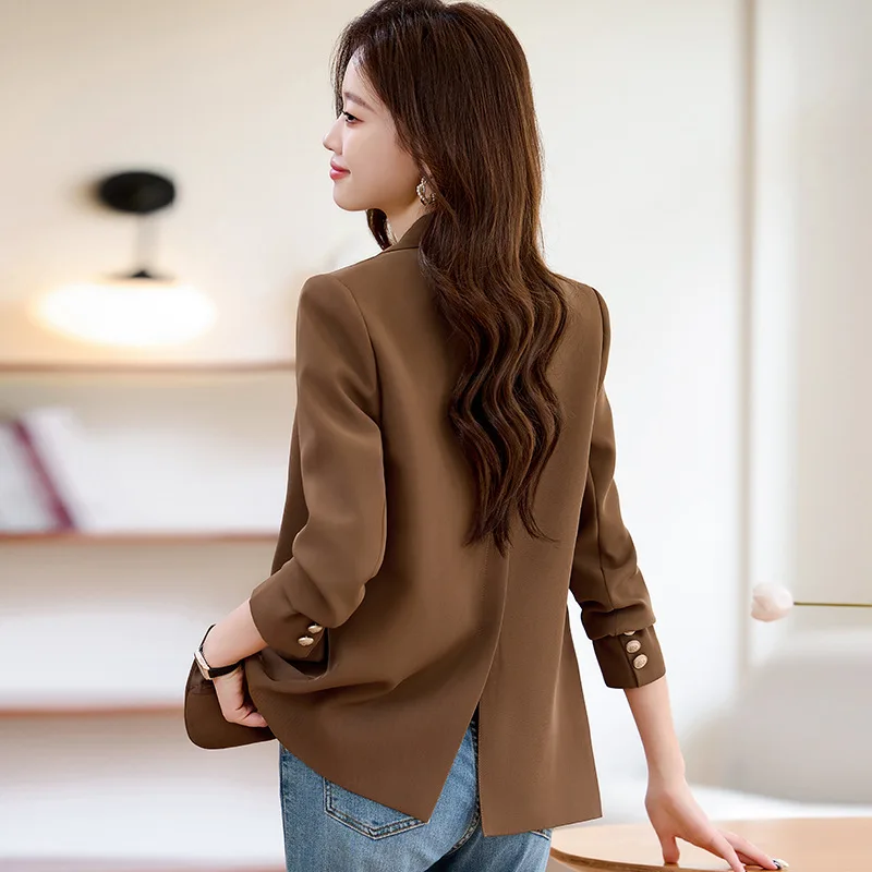 2025new elegante moda terno casual feminino manga longa blazer profissional jaqueta formal workwear8316