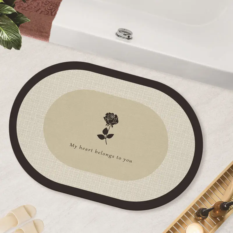 

Bedroom diatom mud bathroom absorbent floor mat bathroom door quick drying non-slip entry floor mat room soft carpet
