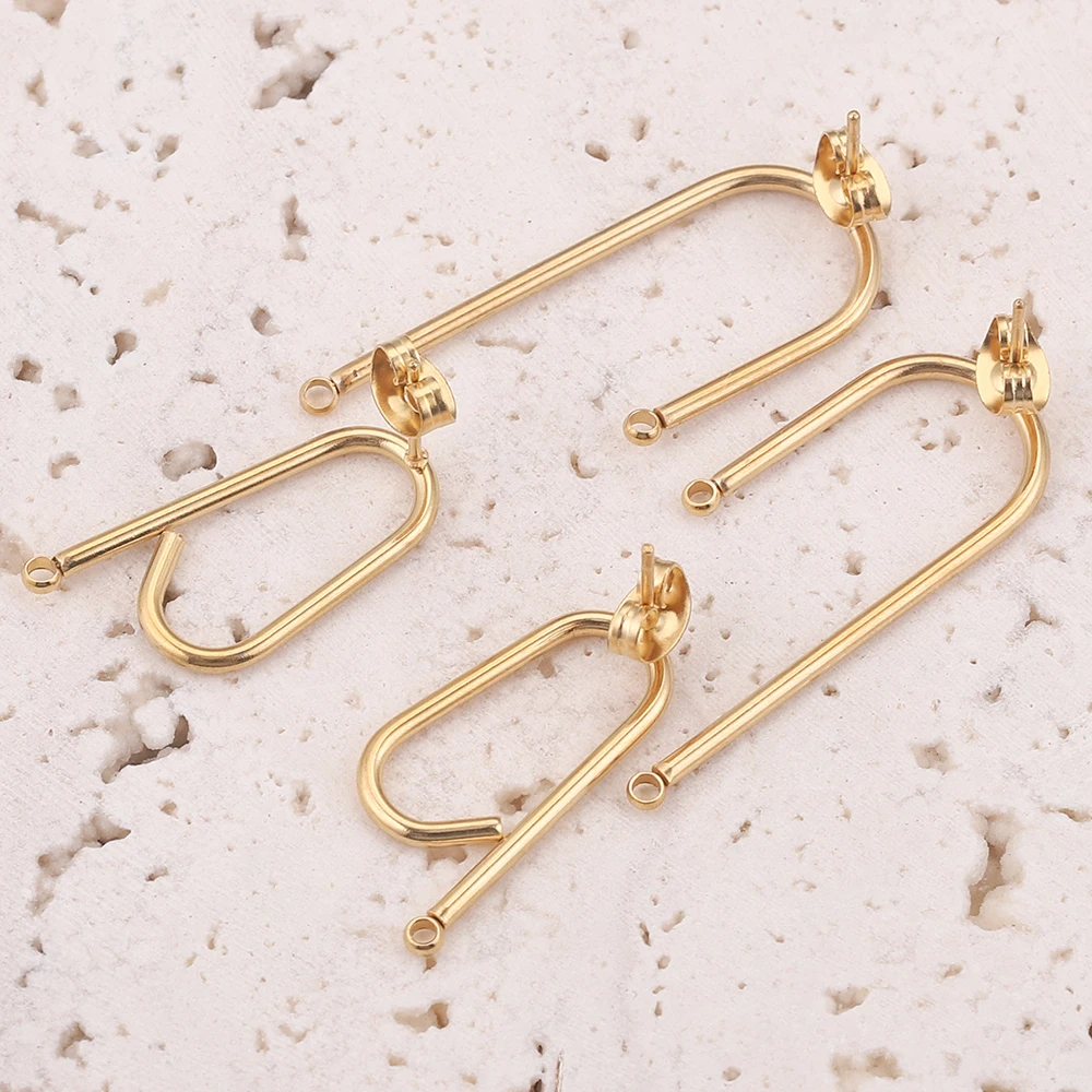 10pcs Gold-Plate Stainless Steel Earrings Findings Clasps Hooks Fittings for DIY Jewelry Making Earwire wholesale Earring