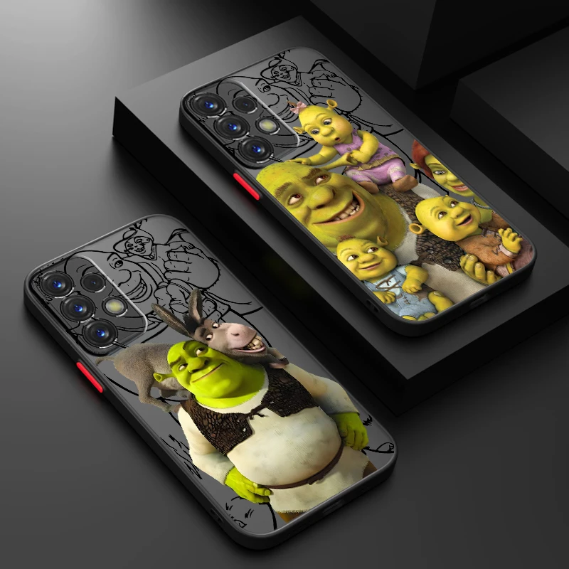 C-Cartoons Moive S-Shreks Coon Frosted Translucent For Samsung Galaxy S24 S23 S22 S21 S20 FE S10 S9 S8 Plus Ultra Pro 5G Matte