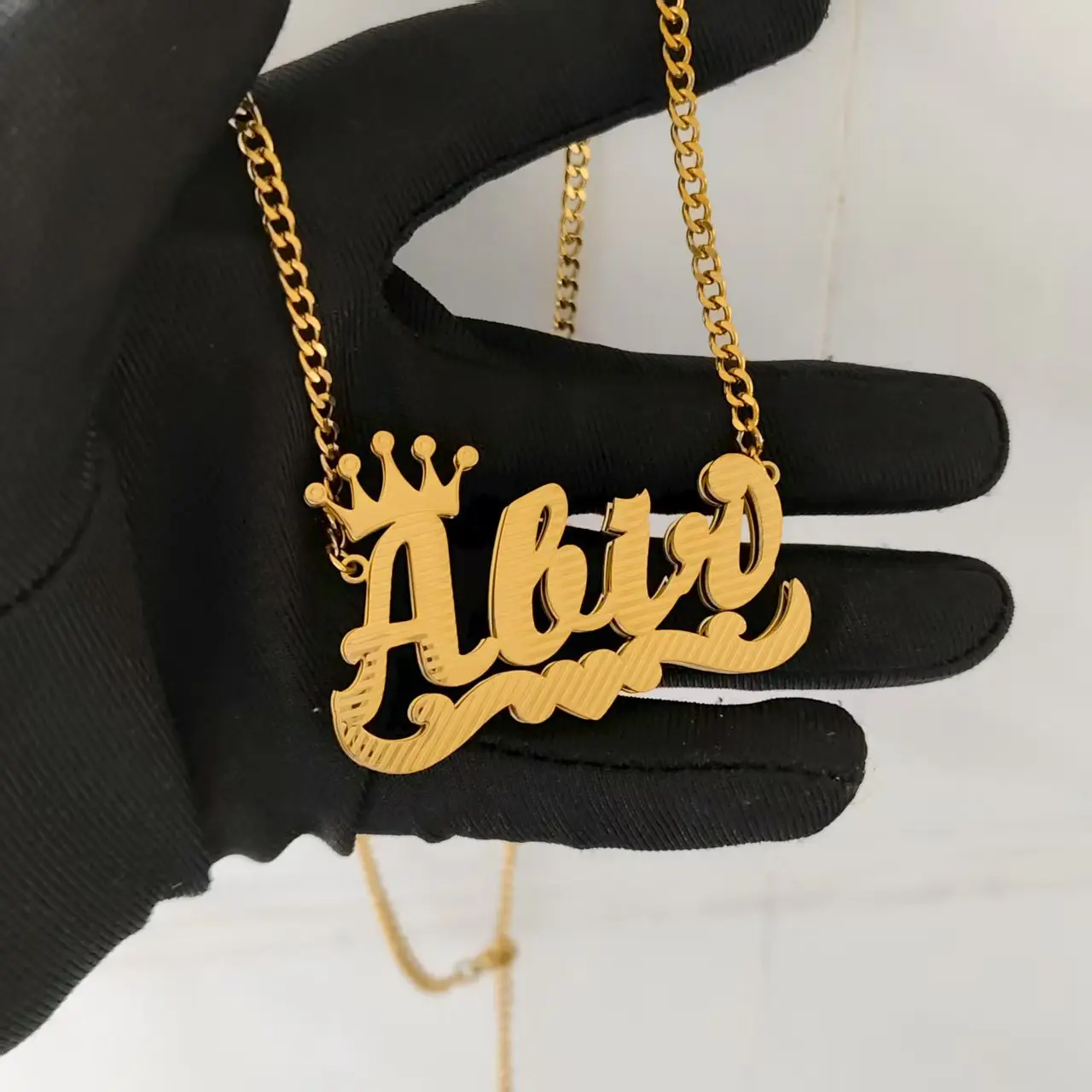 

DHQH Wholesale Customized Name Necklace Personalized 3D Double Necklace Personalized Jewelry Valentine's Day Gift For Her/Him