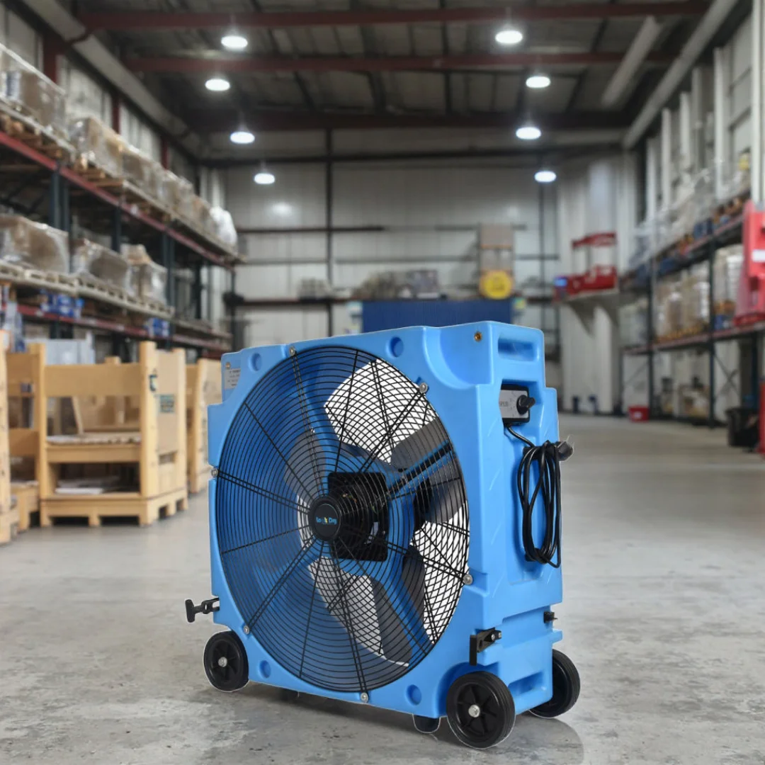 Industrial ventilation blowers, axial fans for carpet drying, cooling ventilators with fixed clips