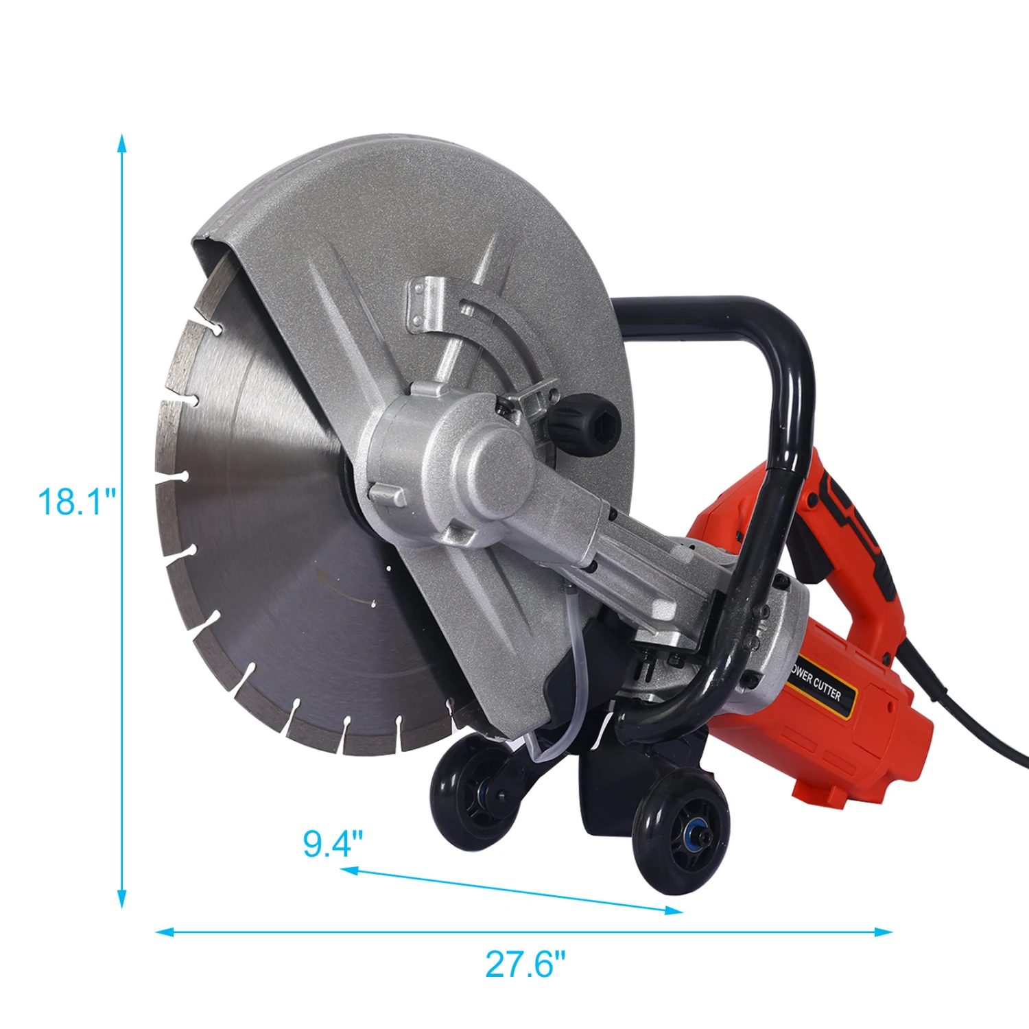 

Electric 14" Cut Off Saw for Wet/Dry Concrete with Water Line Attachment & 3000w Blade