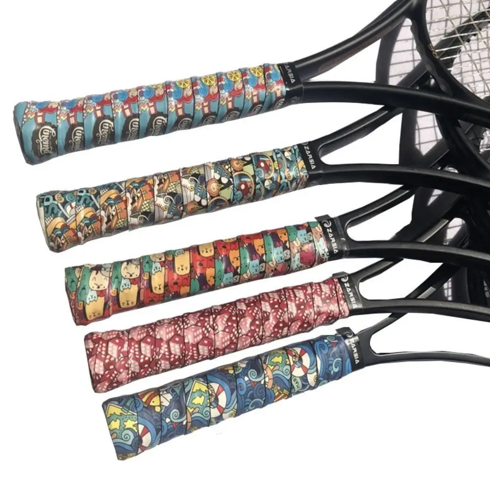

3D Printing Grip Sweat Band Sticky Lasting Tennis Overgrips Skidproof Bright Color Fishing Rod Grip Cover Fishing Rod