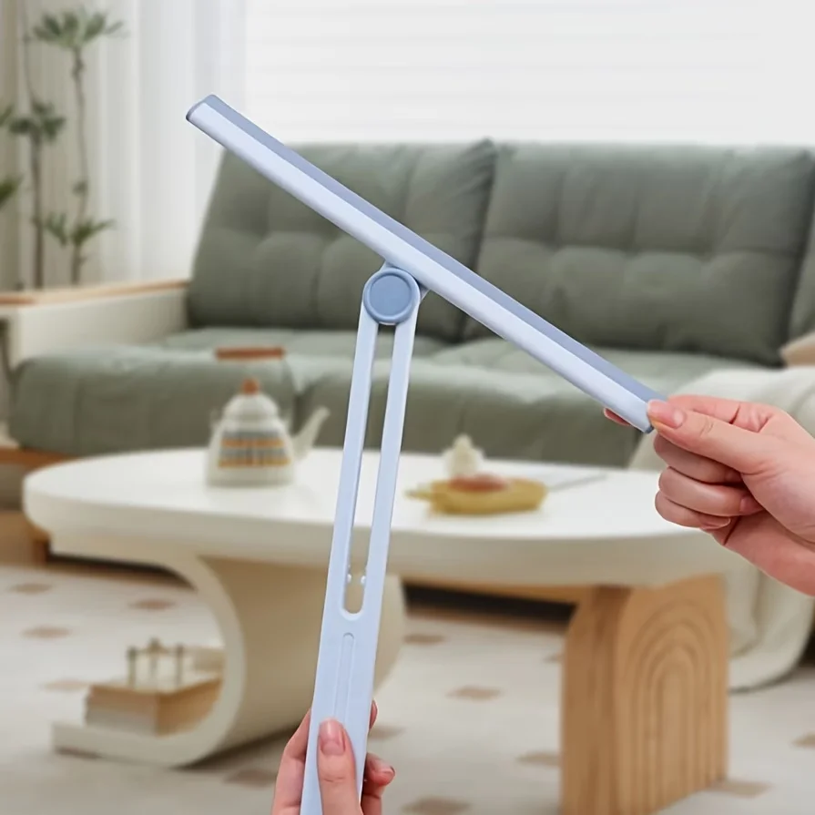 1 Foldable 180-Degree Rotating Bathroom Squeegee, Silicone Glass Mirror Cleaning Squeegee, Multifunctional Waterproof Bathroom Accessory, Suitable for Shower Doors, Bathtubs, Countertops, Windows, and Tiles, Removes Water Stains Without Leaving Marks