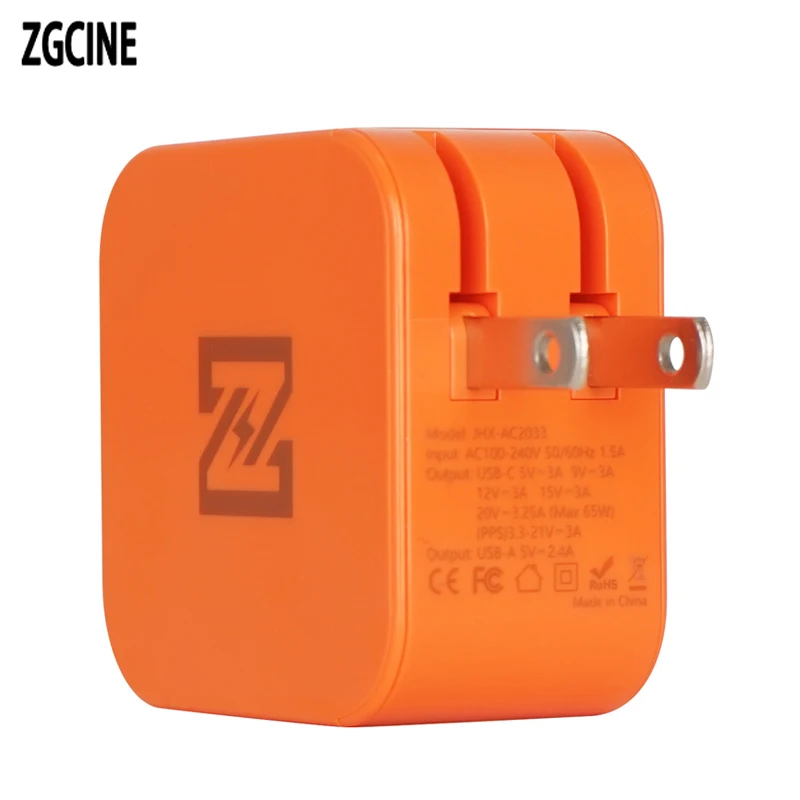 

for ZGCINE ZG-V99 PD65W Fast Charging Mobile Phone Fast Charging Head 2.4A PD Fast Charging Head UsbA+C PD65W Charger