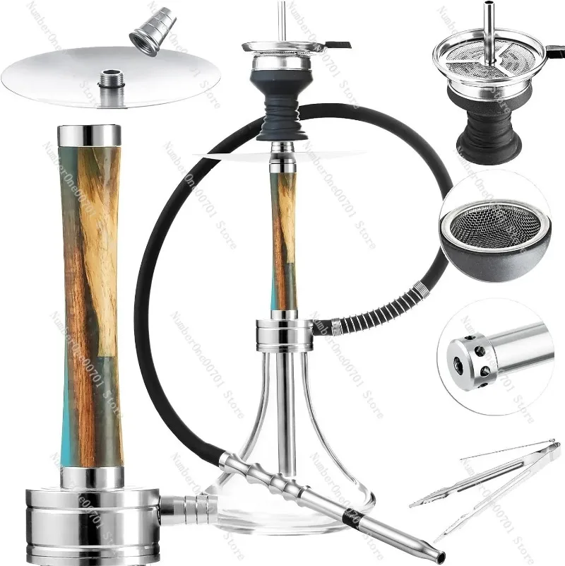 Arabian Hookah 8-Hole Aluminum Alloy Hookah Set Granular Blue