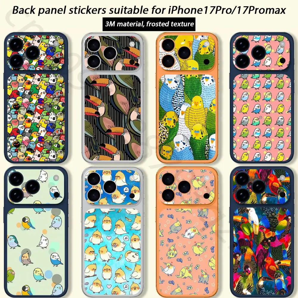 

Animal Parrot Bird TICKET Decal Skin Wrap for iPhone 17 Pro/Pro max Protective Film for Back, Frame, Camera
