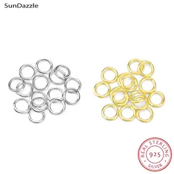 10pcs Genuine Real Pure Solid 925 Sterling Silver Close Jump Rings Gold Split Ring Connector Chains DIY Jewelry Making Findings
