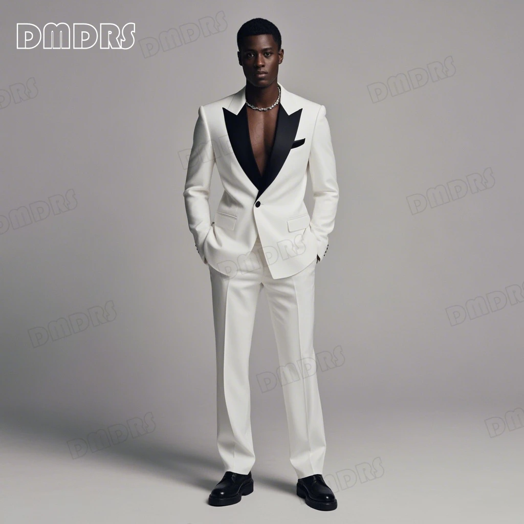 

Fashionable Costume Suit Set for Men, Two Pieces Set One Button Blazer and Pants, Slim Fitting Wedding Suits Groom Best Man Tux