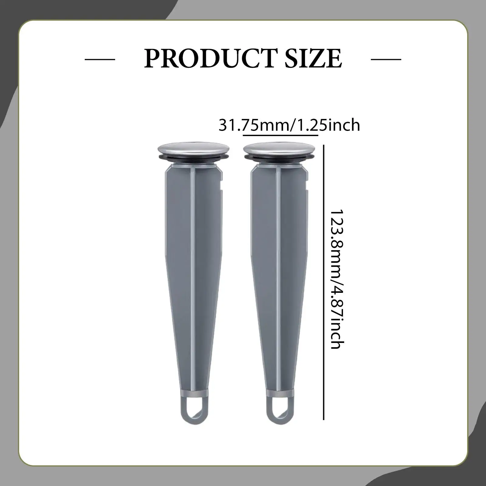 2 Pieces Bathroom Sink Popup Stoppers Easy Install/remove Pull Rod Sink Plug