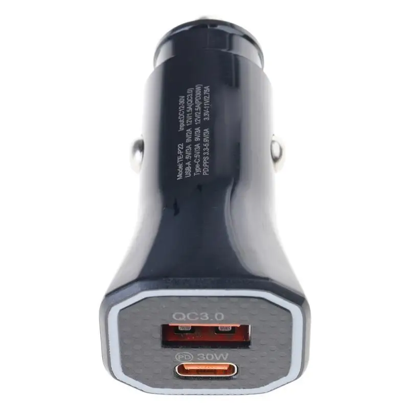 

31BC High Power 38W Car Chargers Double USB Ports Long Distance Travel Chargers Plastic for Efficient & Safe Charging Active