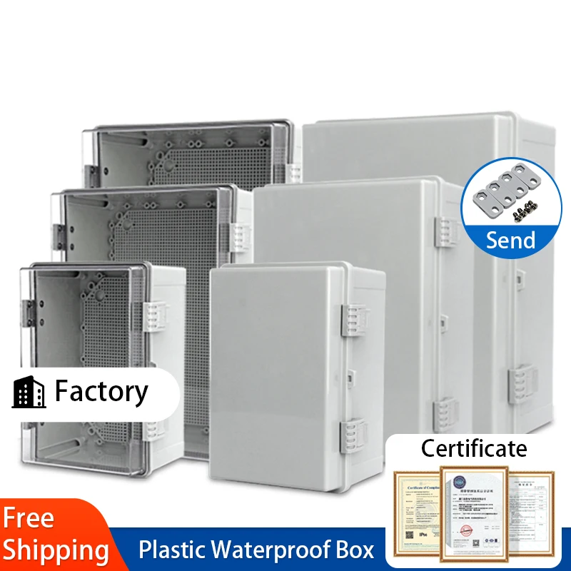 Outdoor IP66 Waterproof ABS Plastic Enclosure Box Power Junction Distribution for Electric Instrument Projects
