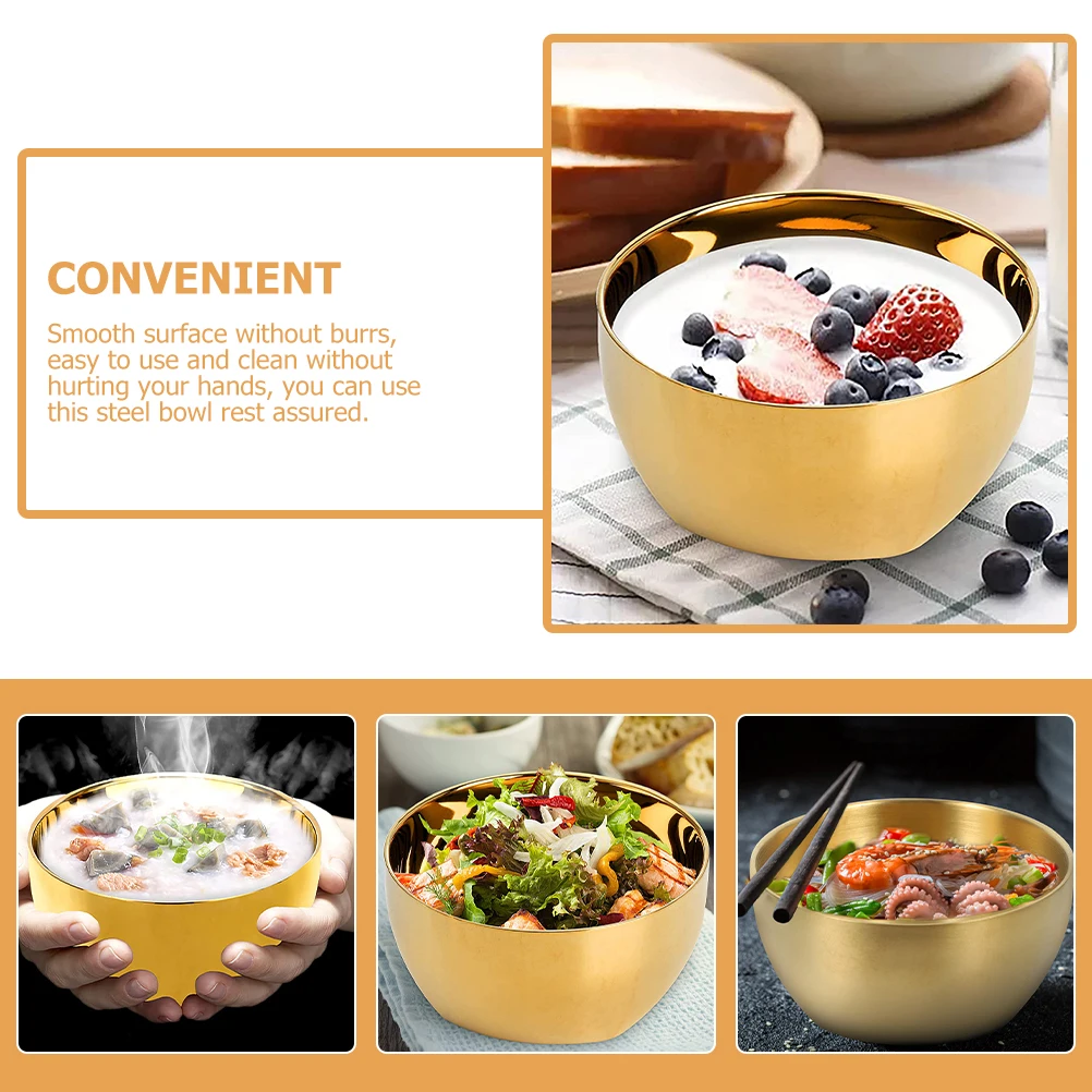 

2pcs Stainless Steel Mixing Set Food Storage Organizer For Fruit Noodles Soup Salad Kitchen Essentials Double Layered Metal