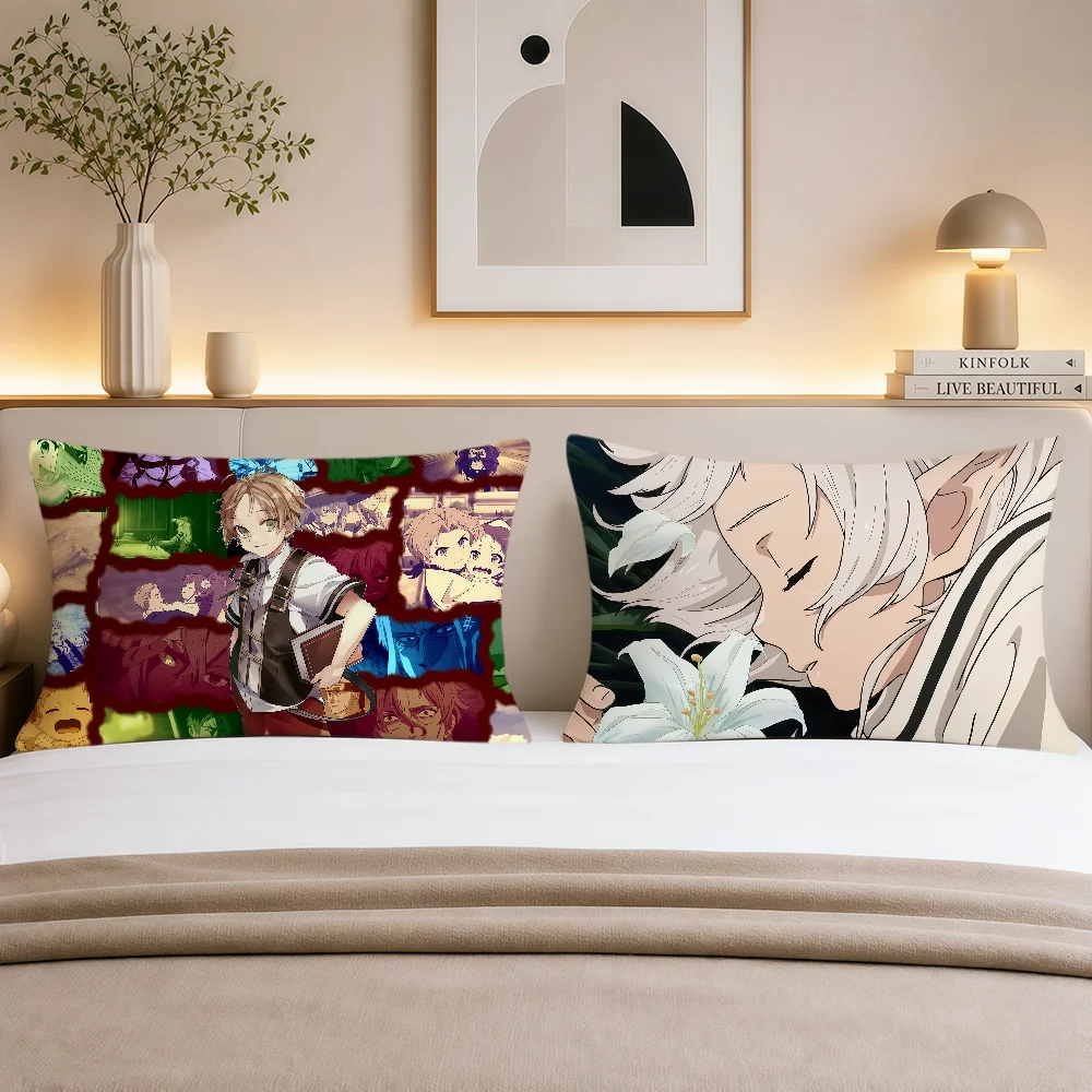 Fotografia 3: Capa de Almofada Anime M-Mushoku Tensei, Capa de Almofada Retangular Macia para Sofá, Decoração de Sala de Estar, Dormitório, Presente