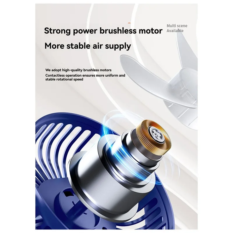 Upgraded 4000Mah Clip-On Fan 5 Speed Digital Display Quiet Rechargeable Desktop Portable Air Circulator Wireless Fan LED Light