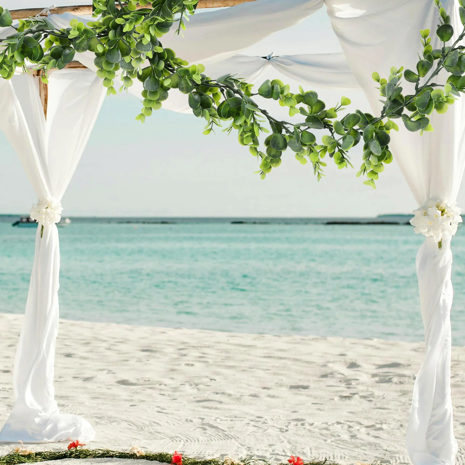 

2Pcs Fake Eucalyptus Vine Garland Lifelike Artificial Leaves for Festival Decoration Hanging Plant Rattan Adorn Indoor Outdoor