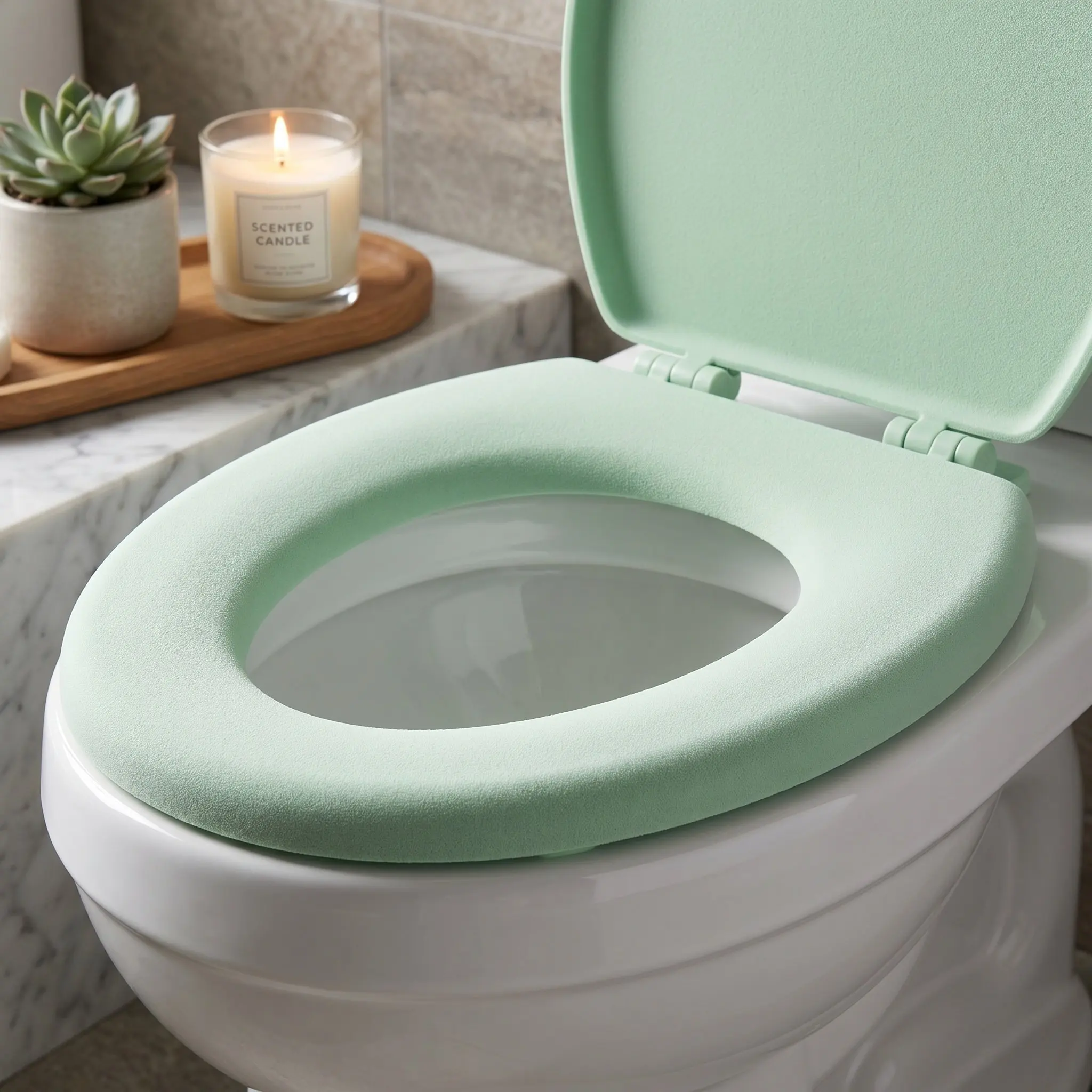 Noise Free Soft Close Oval Toilet Seat Quick Release Hinge Silent Thick Foam Cushion Waterproof Bathroom Lid Cover