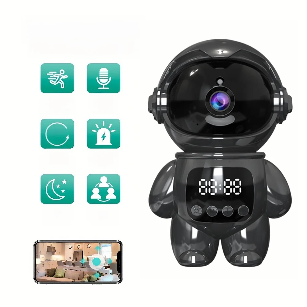 Smart Astronaut Wireless IP Camera Mini WiFi Indoor Robot Baby Monitor Two Way Audio Motion Detection Video Webcam Robot Camera