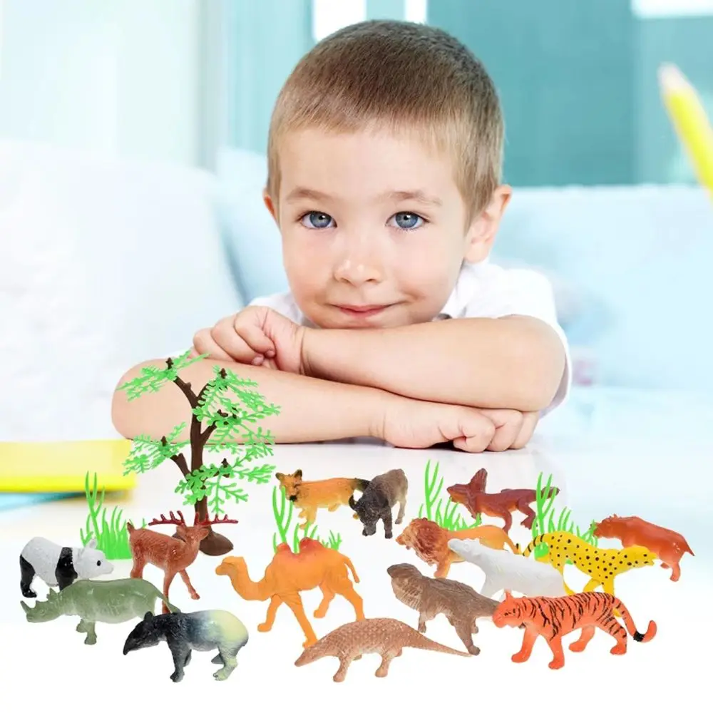 Cartoon 53pcs/set Collection Toy Educational Toys Mini Animal Model Simulation Animal Animal World Zoo Model Animal  Figure