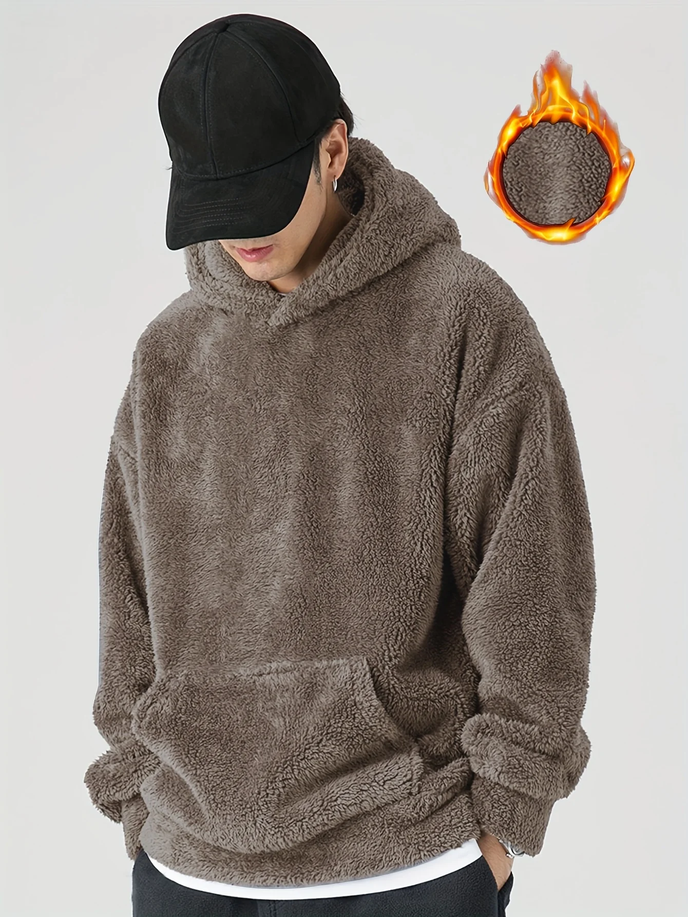 Leuchtend lila Fleece-Hoodie – warmer Winterpullover, lockere Passform, urbaner Streetstyle. Jetzt kaufen!