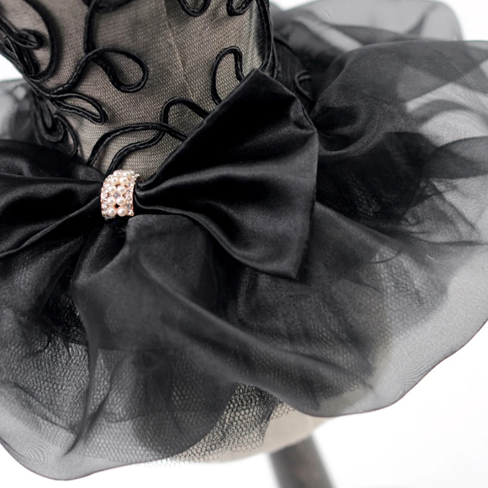 

Dog Lace Wedding Dress Black Size S Comfortable Pet Clothes Party Costume Birthday Photo Outdoor Dogs Pet Dress