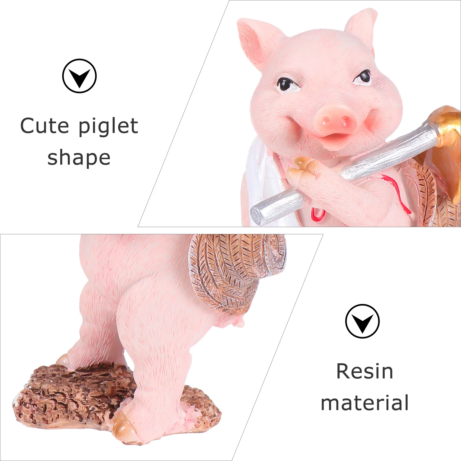 

1Pcs Creative Piggy Resin Handicraft Realistic Details for Household Decor Simulated Pig Pig Model Decor Resin Artware