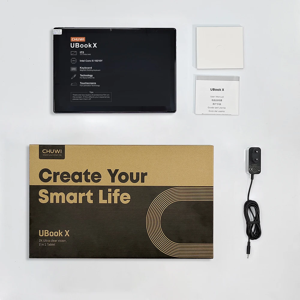 CHUWI Ubook X 2 IN1 Tablette 512 Go SSD 12 Go RAM Intel Core i5-10210Y 12 "2K IPS Écran Tactile Windows 11 Support Clavier Stylet