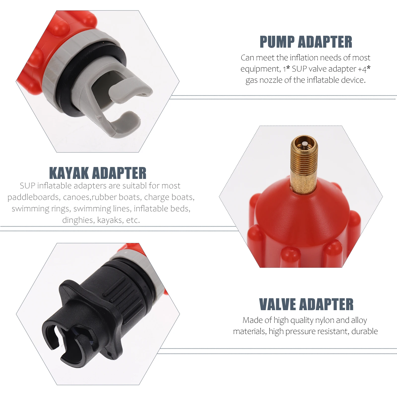 

Air Valve Pump Adapter for Kayak SUP Board Inflatable Boat Sealing Portable Design Accessories Boat Attachments Water