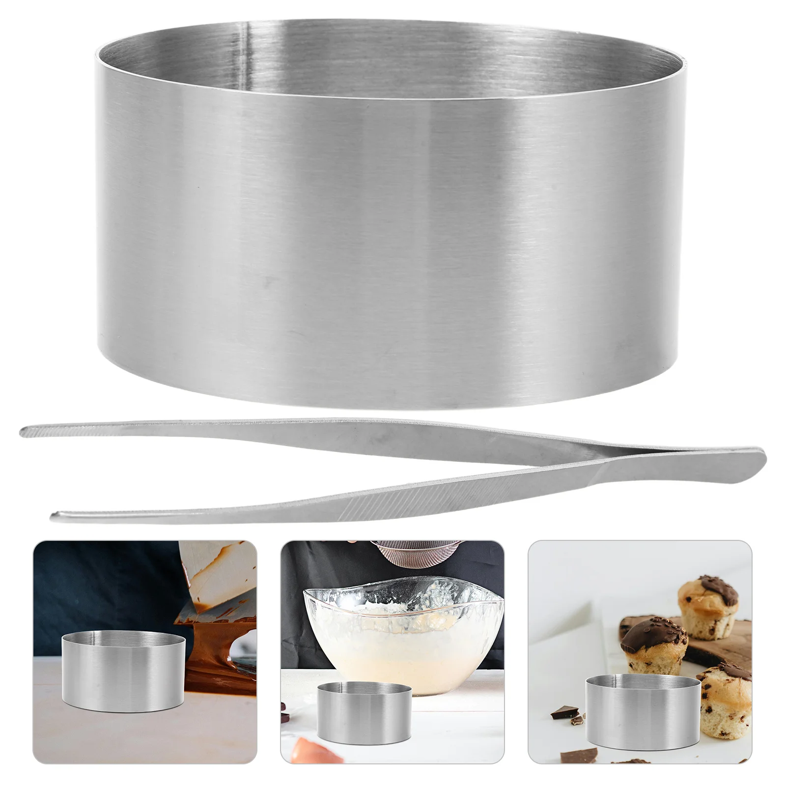 

1Set 3.93 Stainless Steel Chocolate Melting Ring for Desserts Cakes Cheese Molding Drizzling Crafting Tools Kitchen Accessories