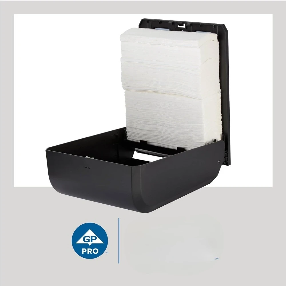 منشفة ورقية بيضاء متعددة الطي مكونة من طبقتين، 21000، 125 مناشف ورقية في كل عبوة، 16 عبوة في كل علبة، ماصة وقوة ممتازة