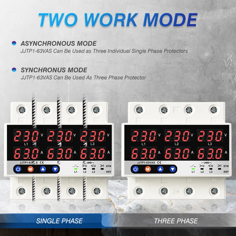 Three Phase Electrical Safety Device with Automatic Power Restoration When Voltage and Current Return to Safe Levels
